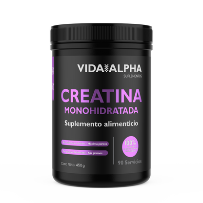Creatina Monohidratada Micronizada Vida Alpha - vista frontal del frasco